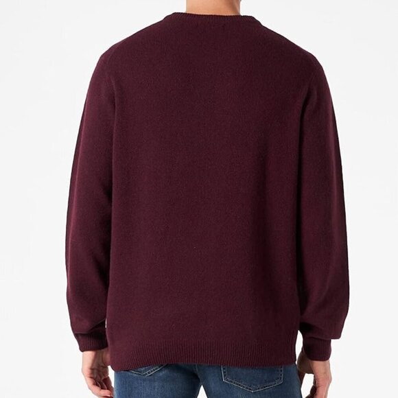 CASUAL FRIDAY NWT Karl Wool Crew Neck Preppy Burgundy Red Pullover Sweater Sz L - Picture 2 of 9